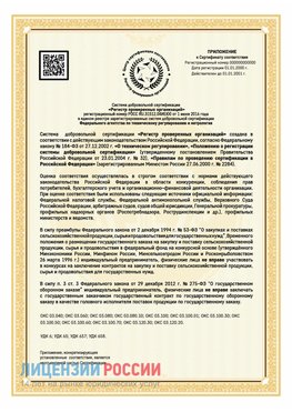 Приложение к сертификату для ИП Белая Калитва Сертификат СТО 03.080.02033720.1-2020